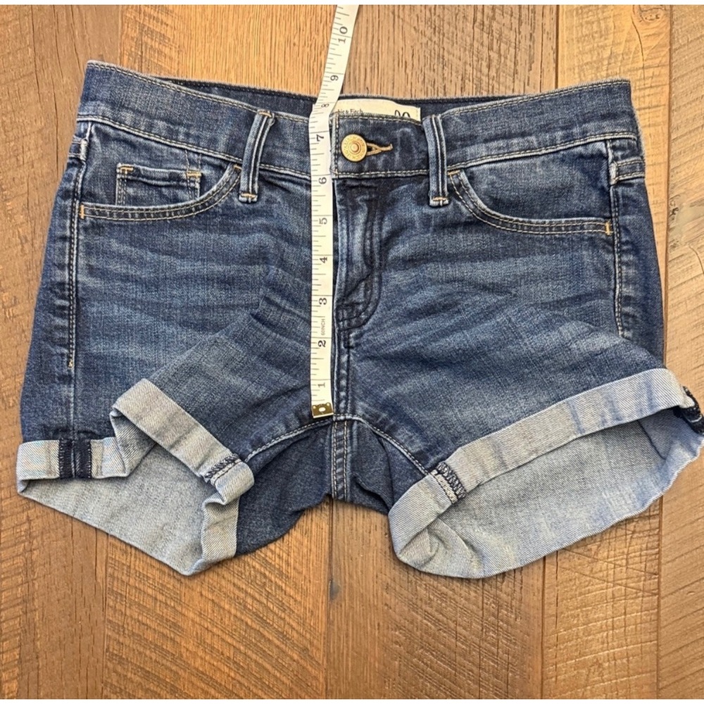 Abercrombie & Fitch Womens Low Rise Denim Shorts Cuffed Blue Y2K RN75654 Size 00 - Picture 6 of 7